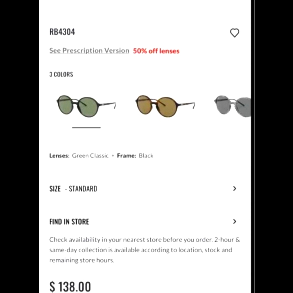 Black Round Frame Ray-Ban's - Picture 2 of 2